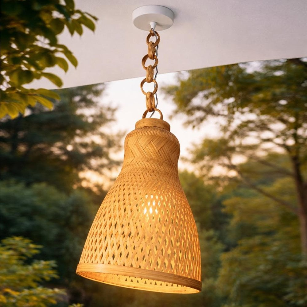 Handmade Bamboo Cone Pendant Lamp Shade